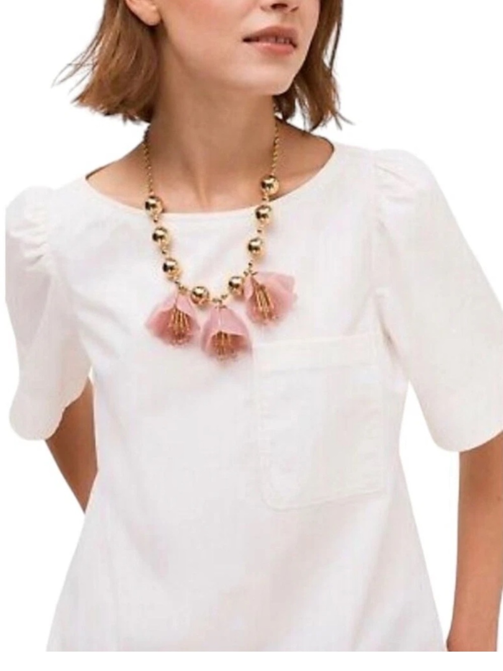 Kate Spade Short Sleeve Twill Blouse sz XXL